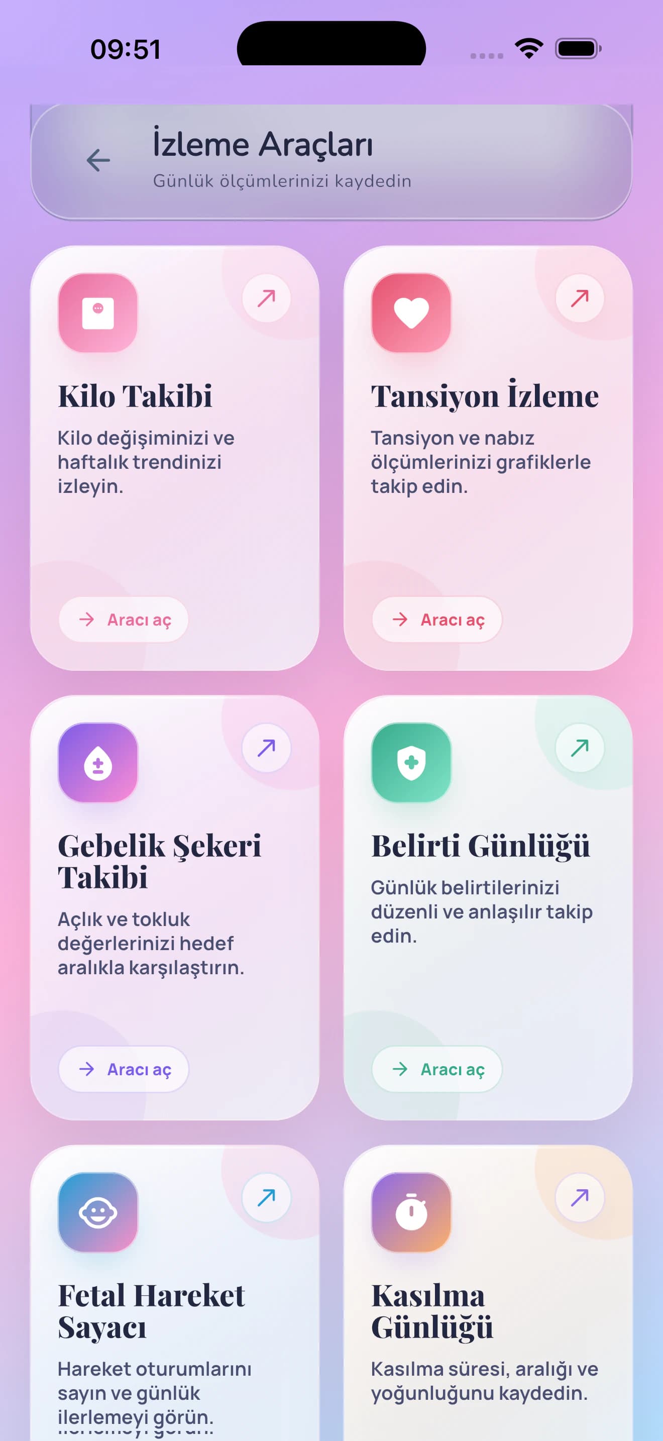 Gebelik Takibi uygulamasındaki akıllı takip araçları